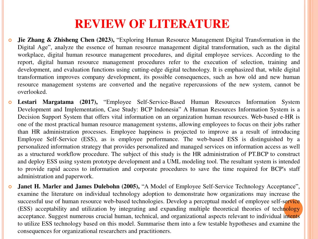review of literature