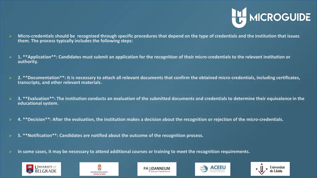 micro credentials should be recognized through