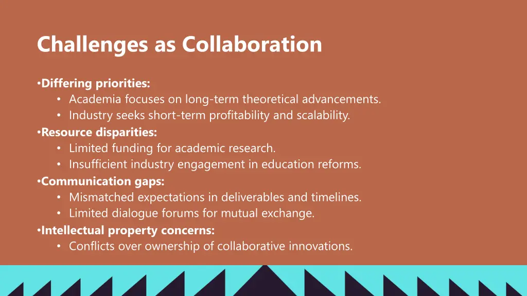 challenges as collaboration