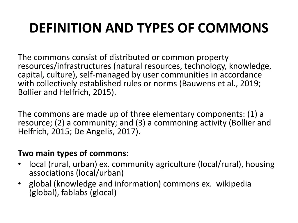 definition and types of commons