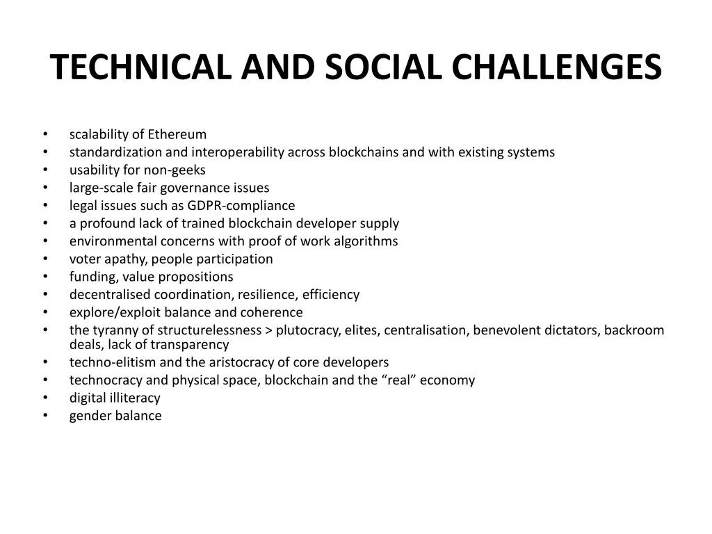 technical and social challenges