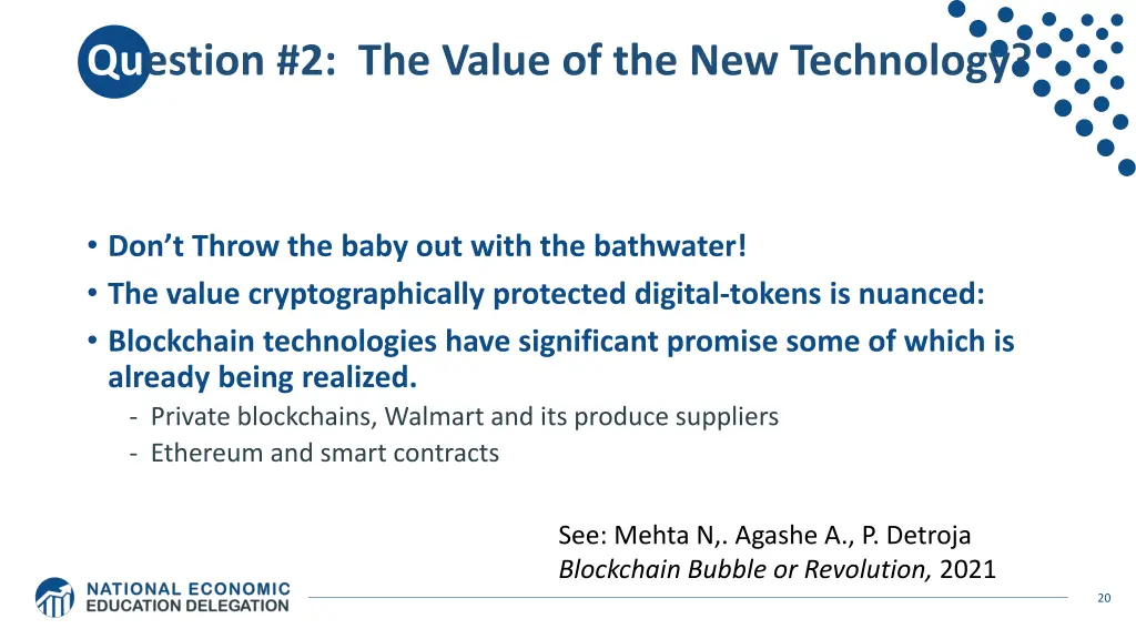 question 2 the value of the new technology