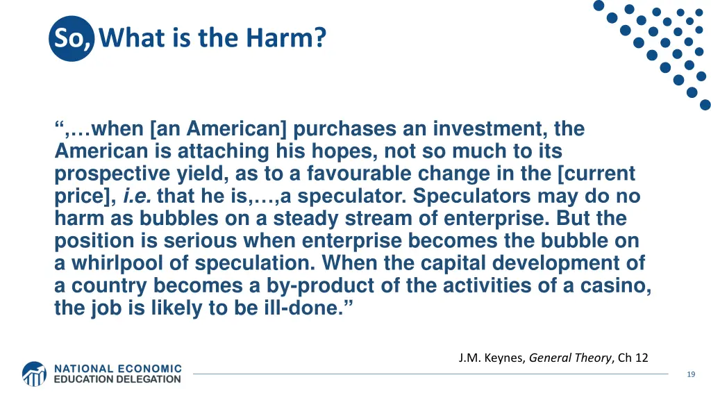so what is the harm