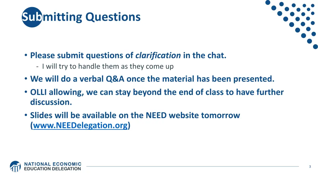 submitting questions