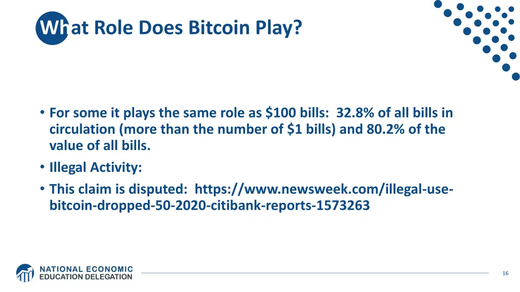 what role does bitcoin play