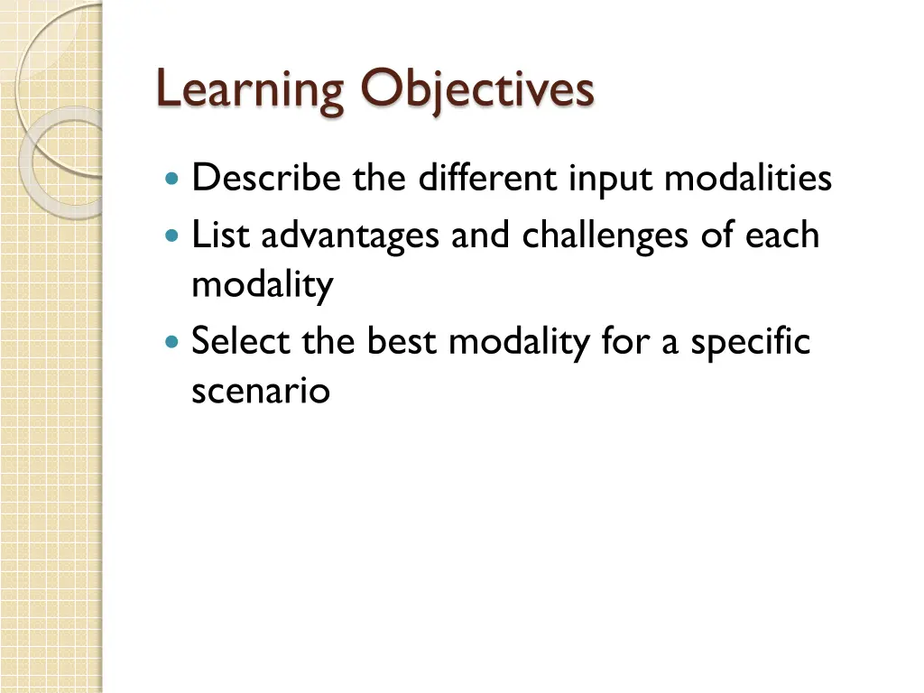learning objectives