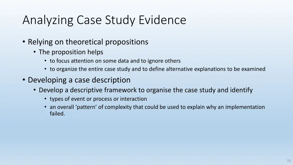 analyzing case study evidence
