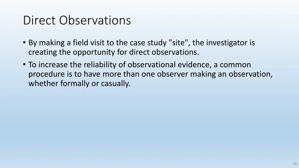 direct observations