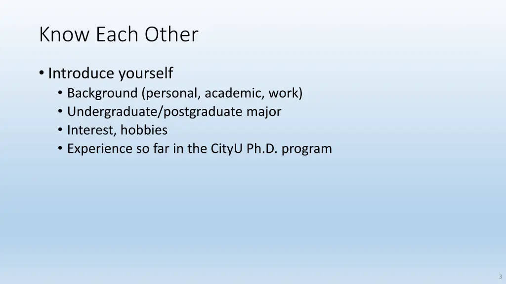 know each other