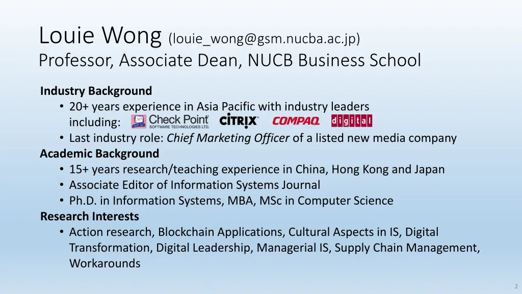 louie wong louie wong@gsm nucba ac jp professor