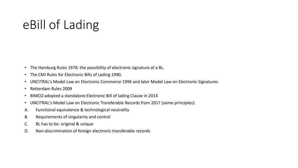 ebill of lading