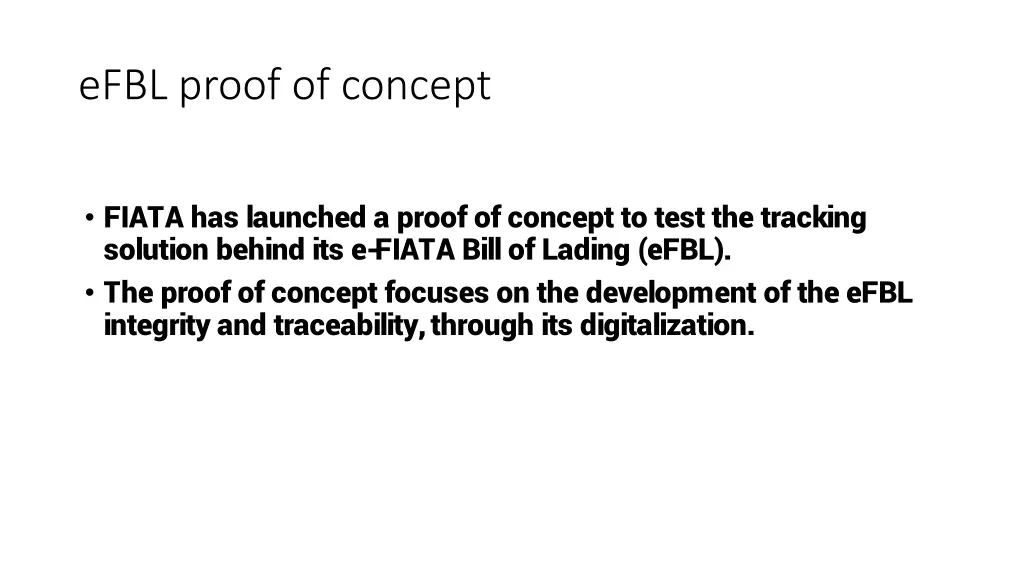 efbl proof of concept