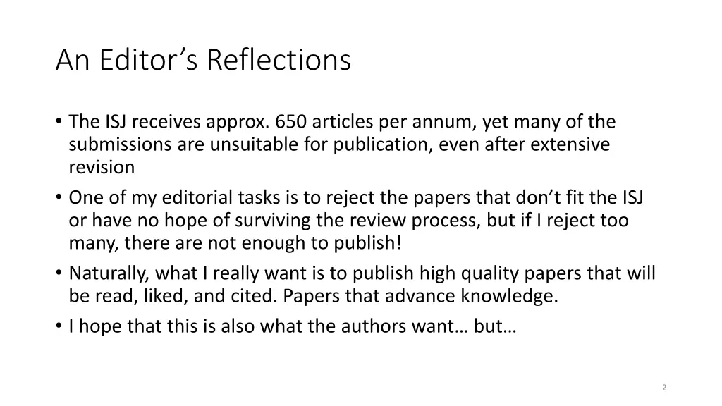 an editor s reflections