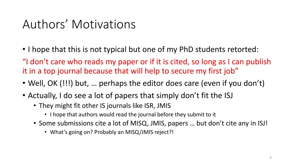 authors motivations