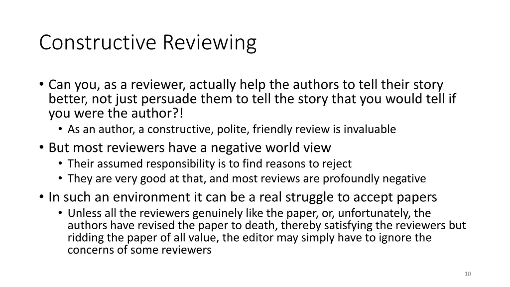 constructive reviewing