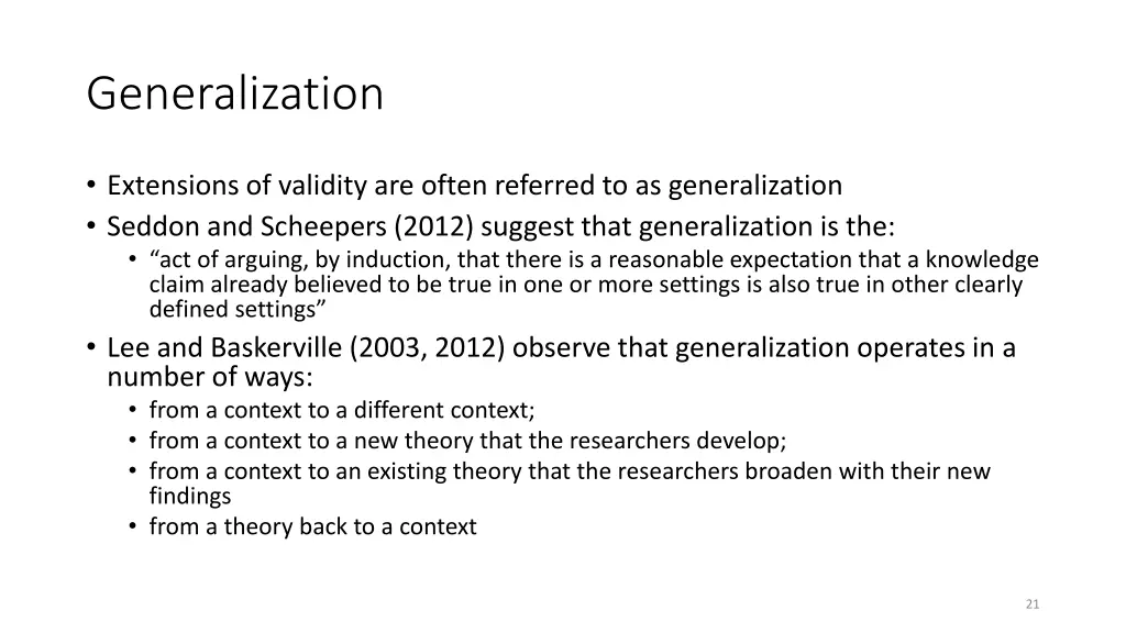 generalization