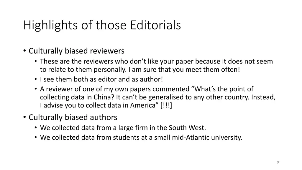 highlights of those editorials