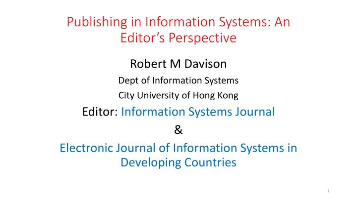 publishing in information systems an editor