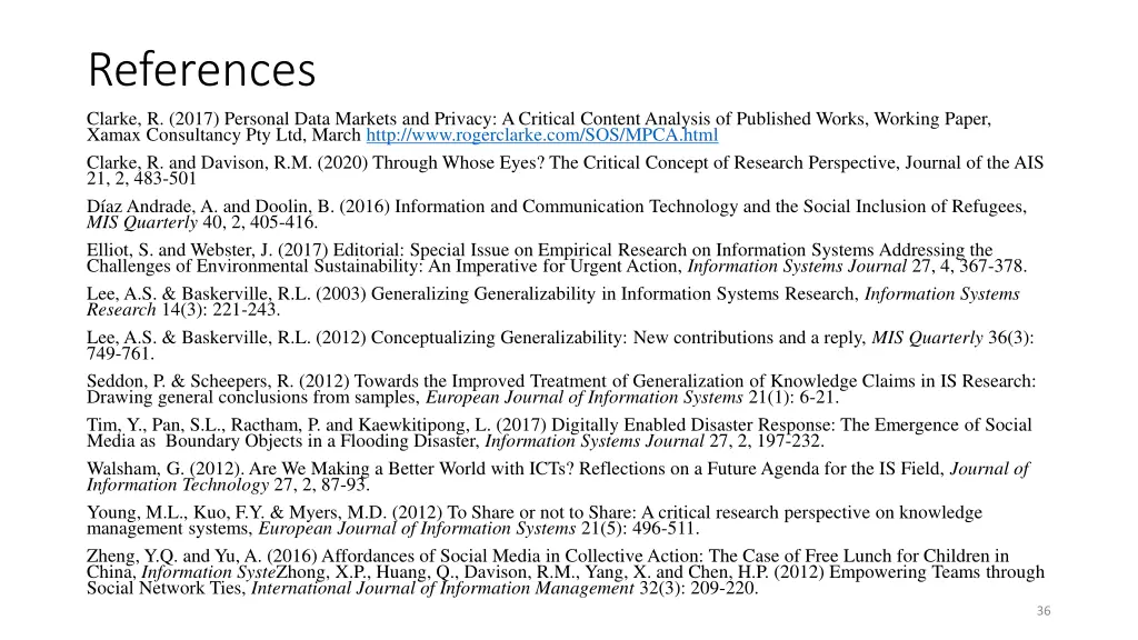 references clarke r 2017 personal data markets