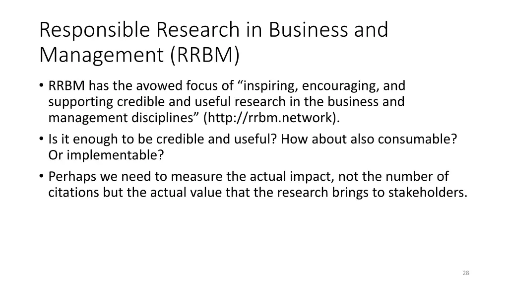 responsible research in business and management