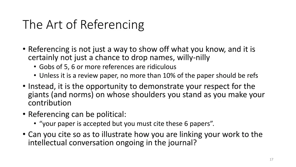 the art of referencing