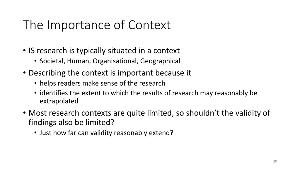the importance of context