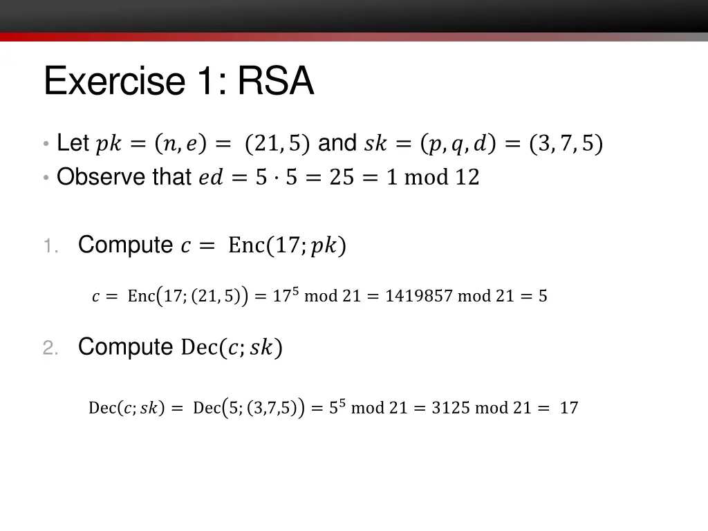 exercise 1 rsa