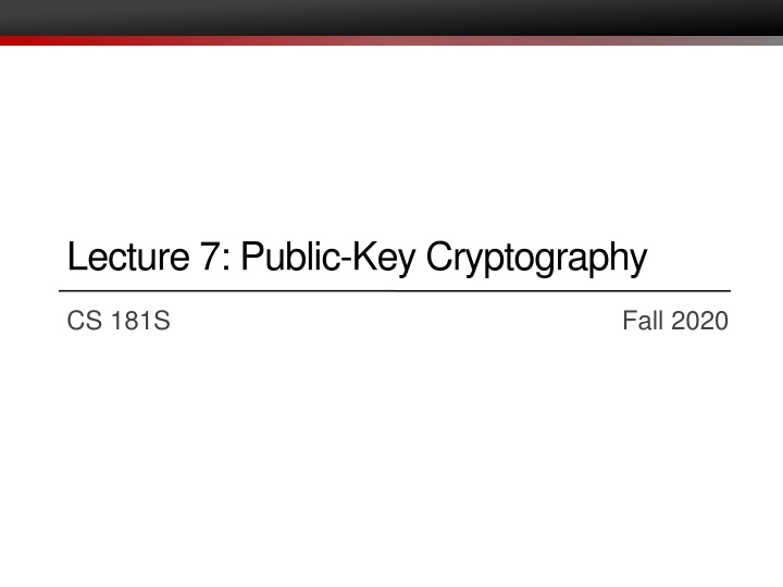 lecture 7 public key cryptography