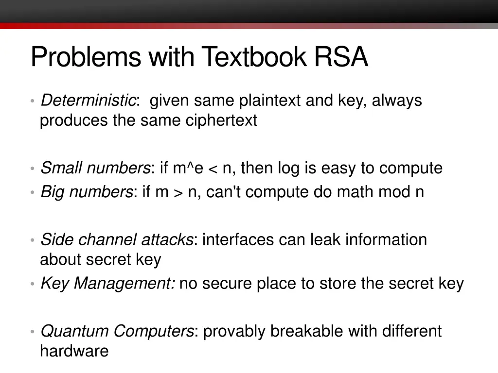 problems with textbook rsa 3