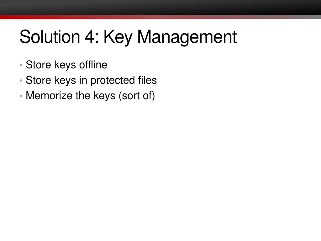 solution 4 key management