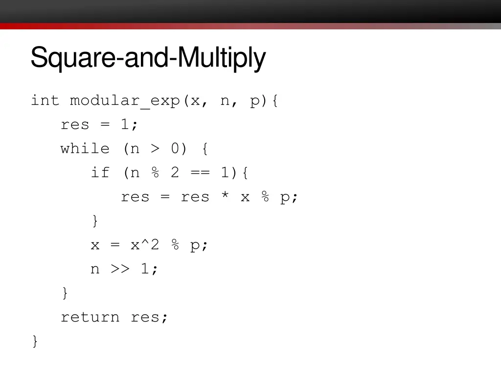 square and multiply