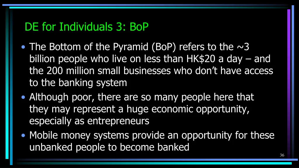 de for individuals 3 bop
