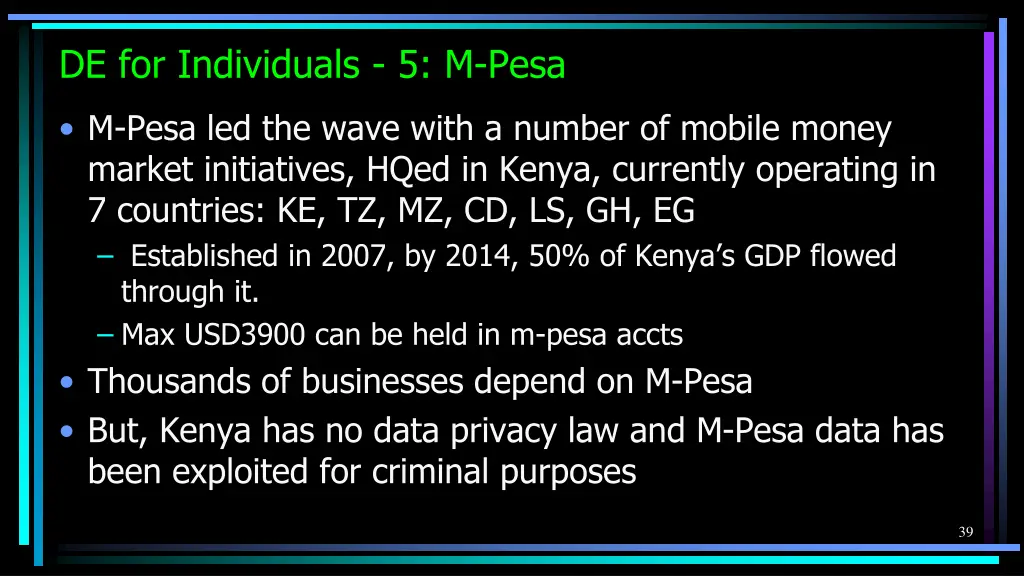 de for individuals 5 m pesa