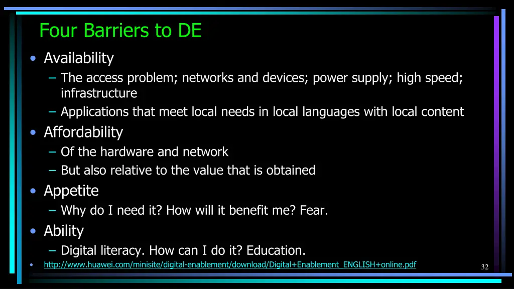 four barriers to de availability the access