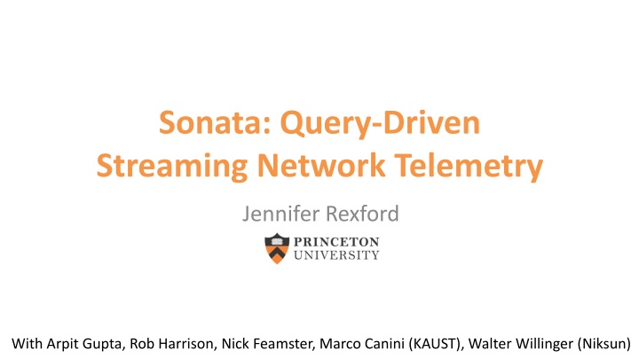 sonata query driven streaming network telemetry