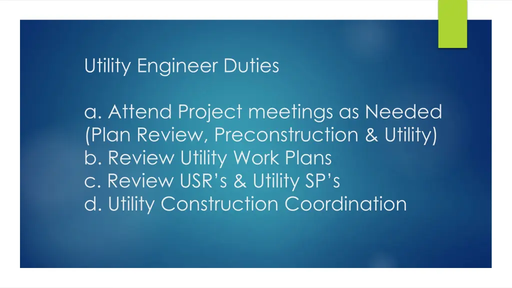 utility engineer duties