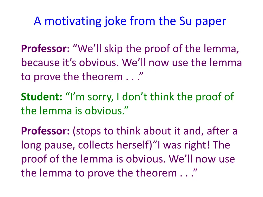a motivating joke from the su paper