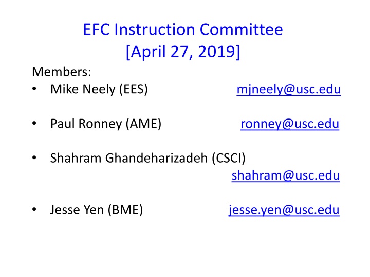 efc instruction committee april 27 2019 members
