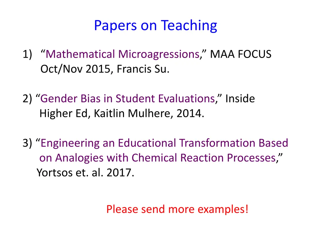 papers on teaching