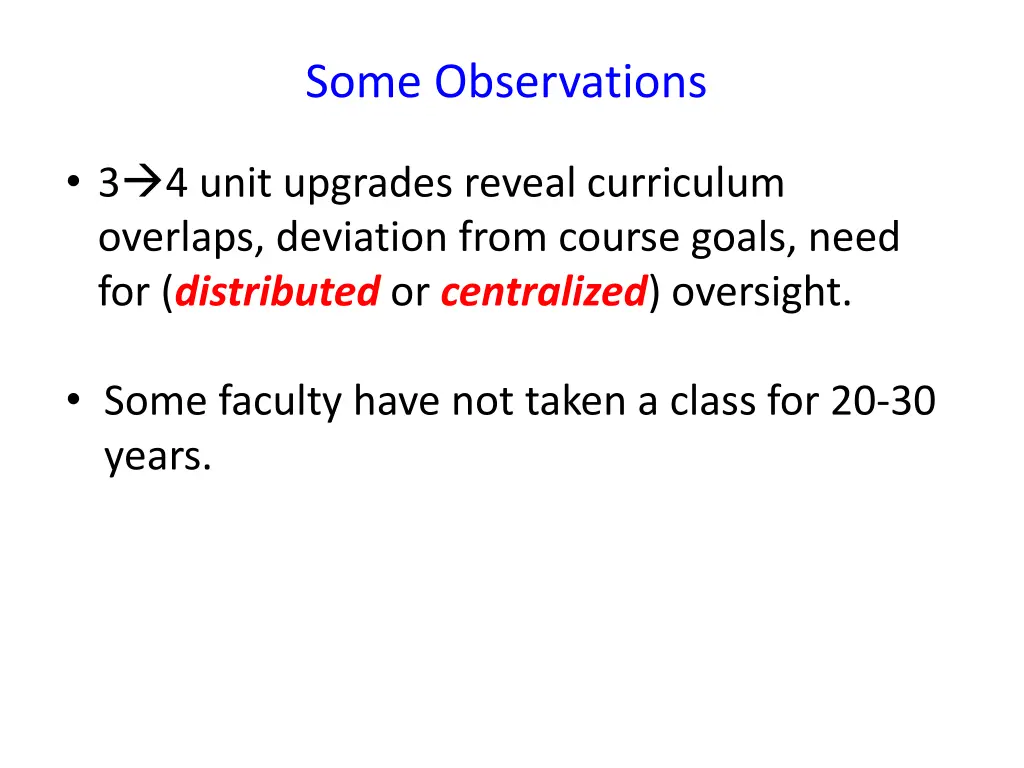 some observations