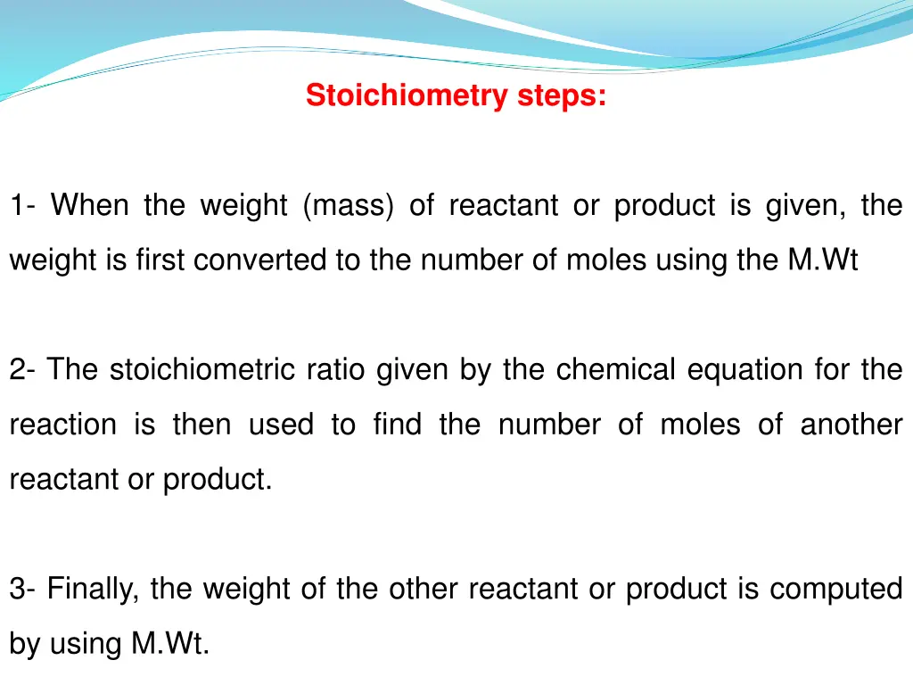 stoichiometry steps