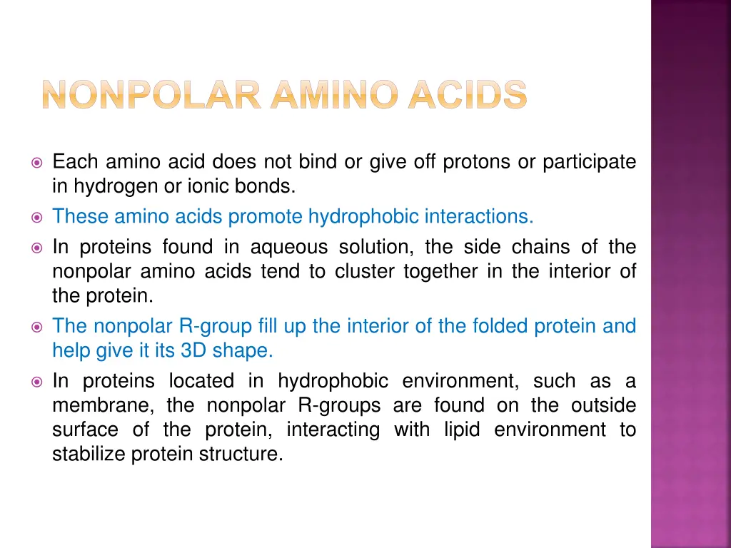 nonpolar amino acids