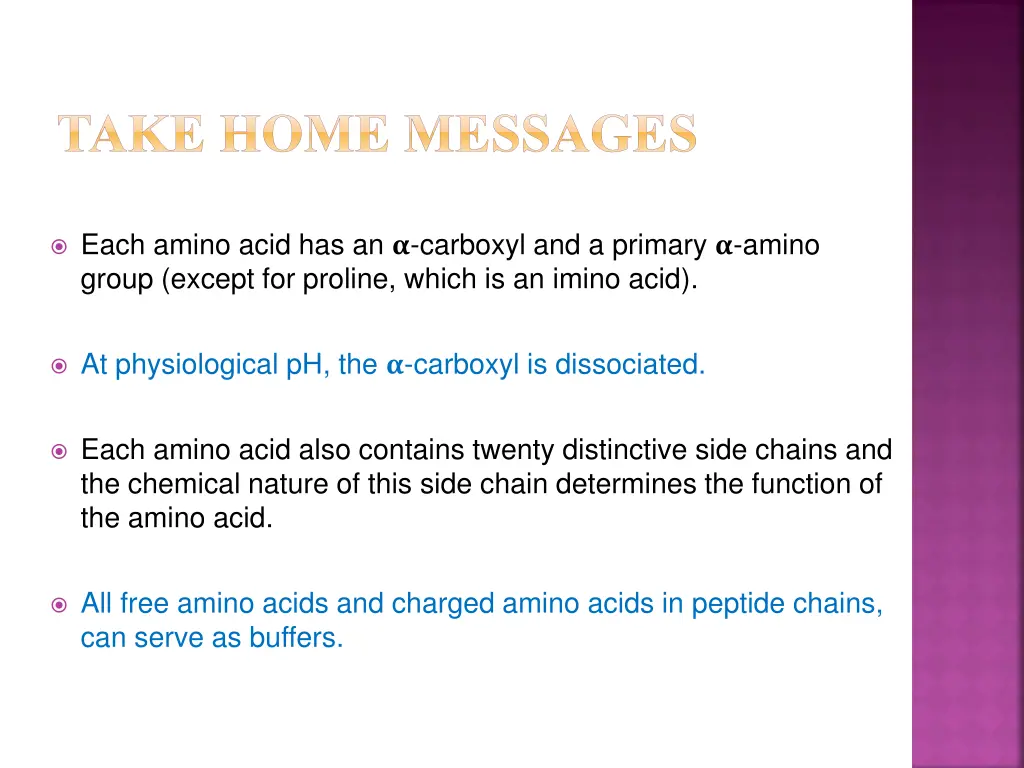 take home messages