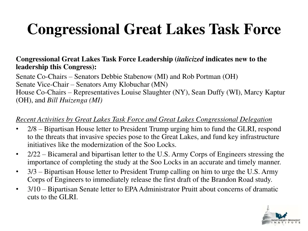 congressional great lakes task force