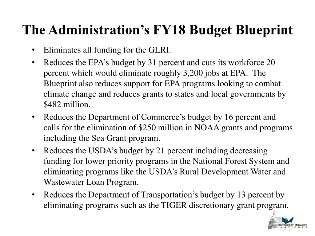 the administration s fy18 budget blueprint