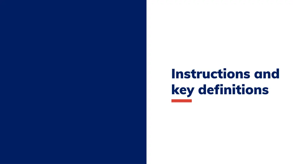 instructions and key definitions