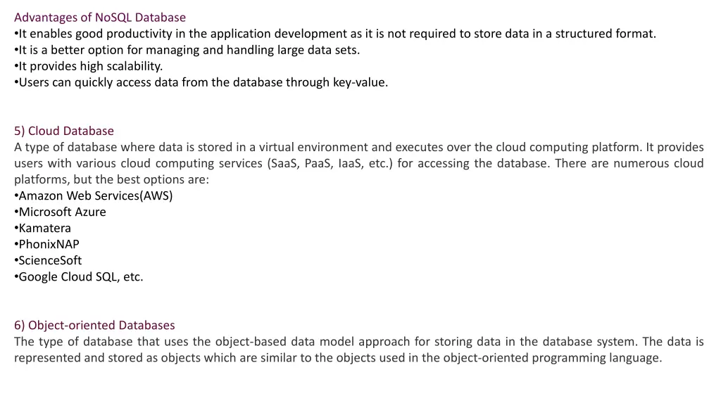 advantages of nosql database it enables good