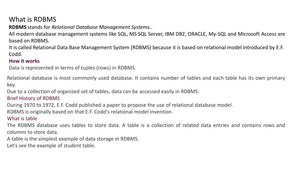 what is rdbms rdbms stands for relational
