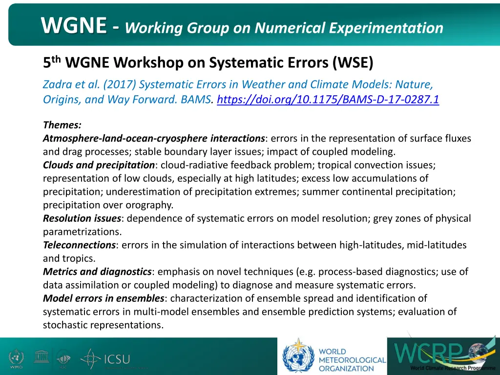 wgne working group on numerical experimentation 11