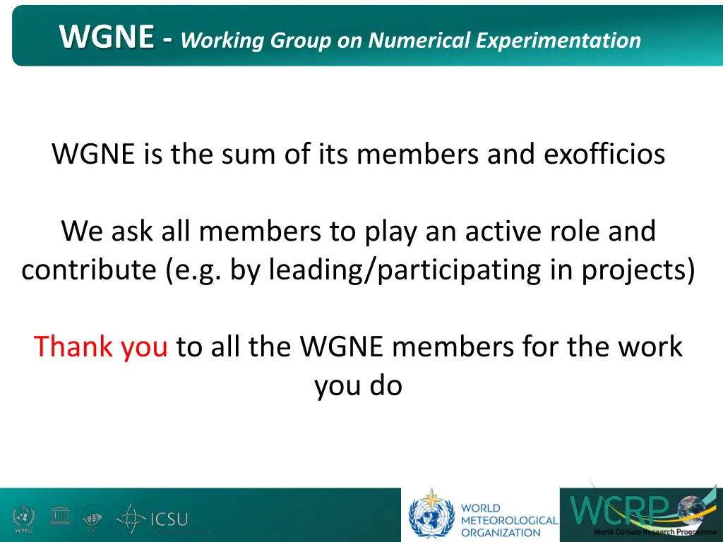 wgne working group on numerical experimentation 17